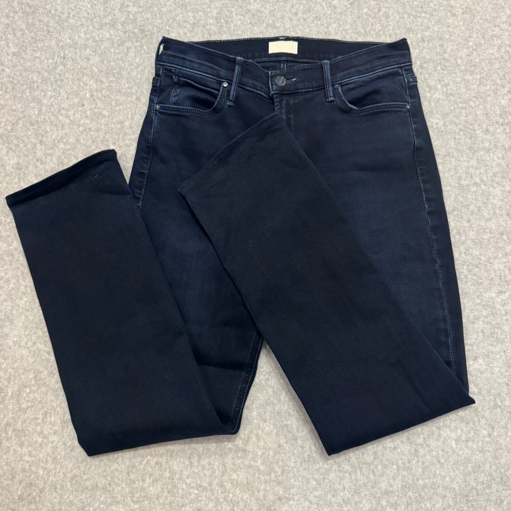Mother The Mid Rise Dazzler Ankle Jeans Chip On My Shoulder 28 Dark Wash Denim